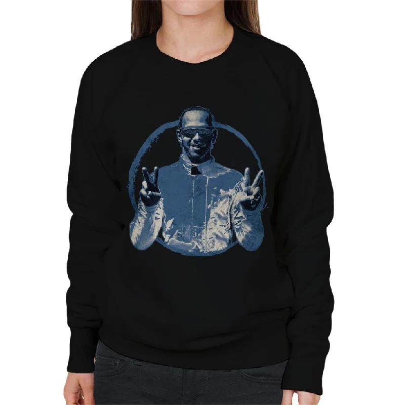 Motorsport Images Lewis Hamilton Celebrates Women's Sweatshirt Hoodie with Crew Neck Simple Timeless