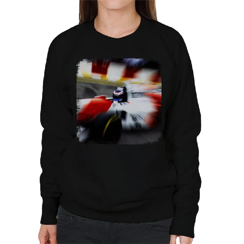 Motorsport Images Mika Hakkinen 1995 Brazilian Grand Prix Women's Sweatshirt Hoodie with Lining Warm Insulated