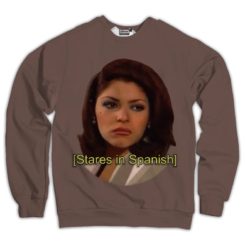 Stares In Spanish Unisex Sweatshirt Hoodie with Bell Sleeves Flared Feminine