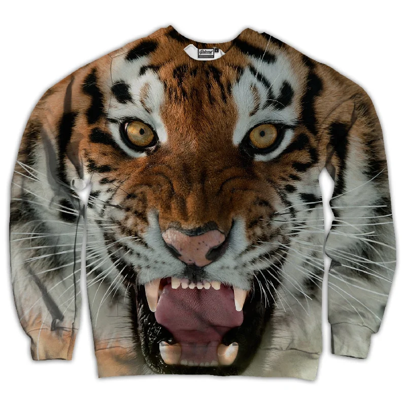 Tiger Unisex Sweatshirt Hoodie with Elastic Waist Stretchable Comfortable