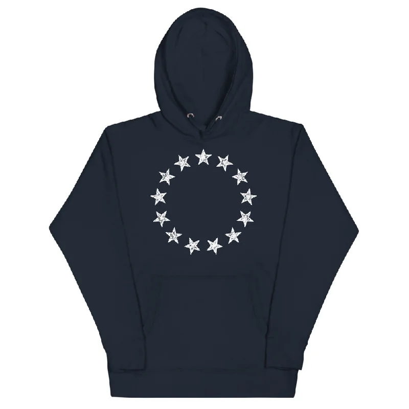 13 Stars Vintage Betsy Ross Revolution Unisex Hoodie Hoodie with Longline Fit Extended Stylish