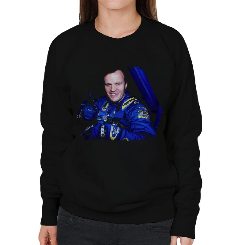 Motorsport Images Tommi Makinen Drivers Seat Portrait Women's Sweatshirt Hoodie with Rolled Sleeves Casual Relaxed