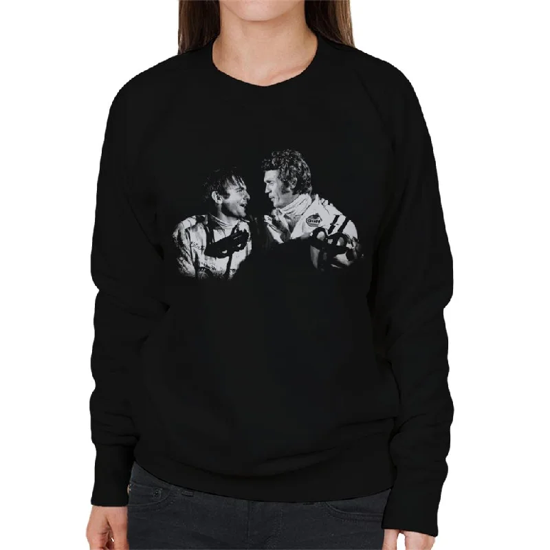 Motorsport Images McQueen And Pete 2nd Position Women's Sweatshirt Hoodie with Lace Feminine Delicate