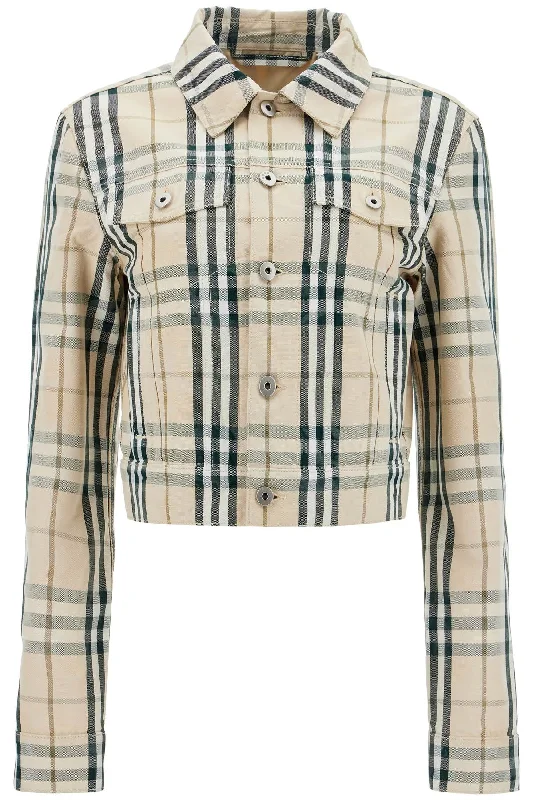 cropped checkered jacket for 8097542 GRAIN IP CHECK Wool Jacket Cashmere Jacket Tweed Jacket