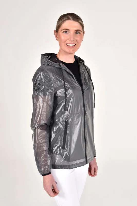 CT Academy Unisex Waterproof Jacket - Grey One-Shoulder Jacket Off-the-Shoulder Jacket Asymmetrical Jacket