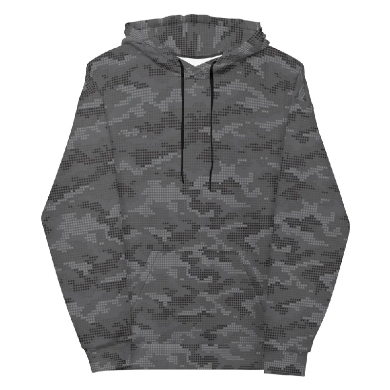 Greyzone Digital Urban Camo Unisex Hoodie Hoodie with Sequins Glamorous Eye-catching