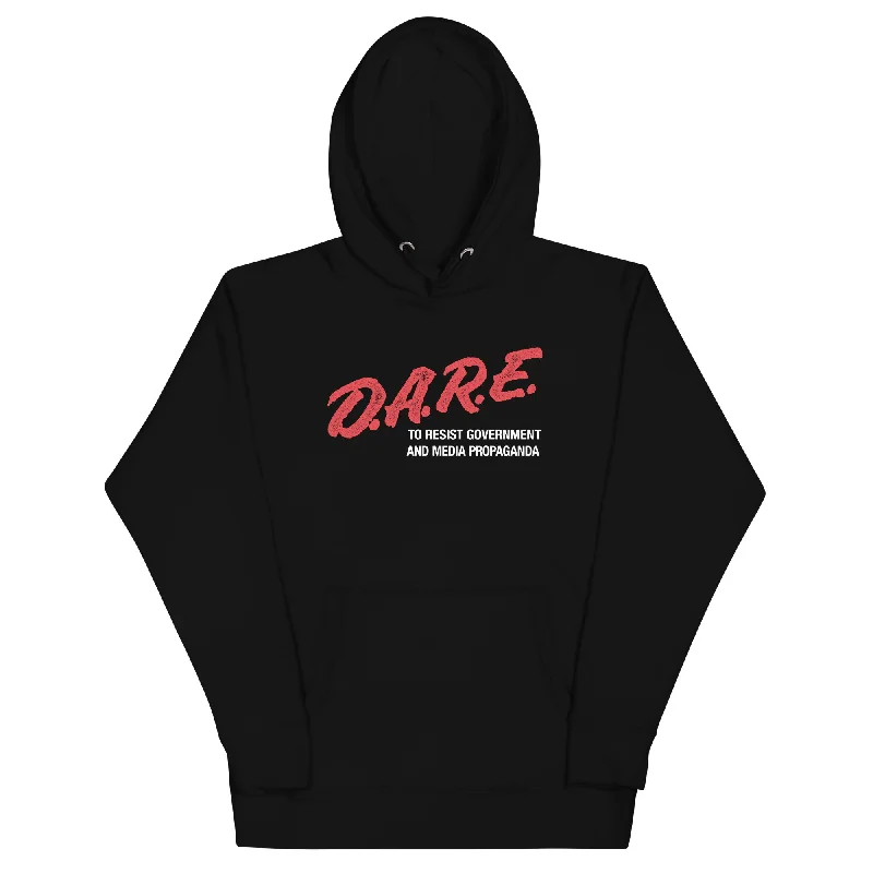 Dare To Resist Government and Media Propaganda Unisex Hoodie Hoodie with Drawcord Adjustable Secure