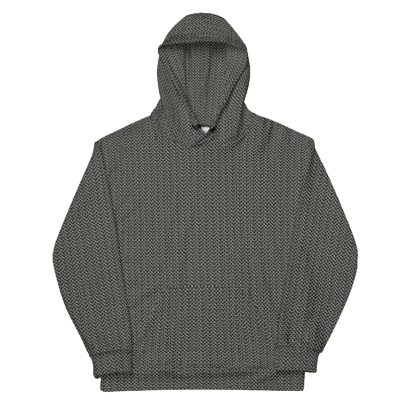 Chainmail Pattern Hoodie Hoodie with Zipper Versatile Modern