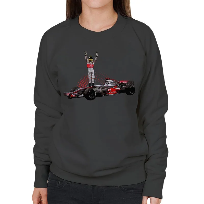 Motorsport Images Lewis Hamilton 2014 Wembley Women's Sweatshirt Hoodie with Embroidery Detailed Premium