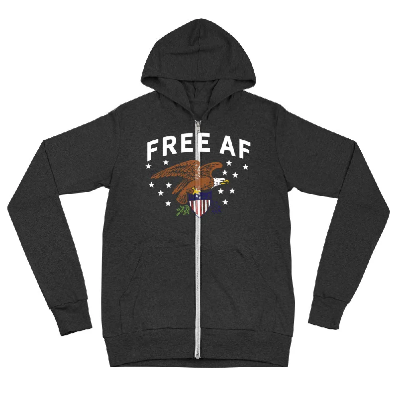 Free AF Tri-blend Zip Hoodie Sweatshirt Hoodie with V-Neck Classic Versatile