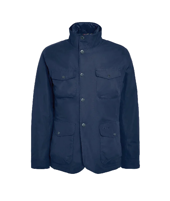 Ogston Waterproof Jacket - Navy One-Shoulder Jacket Off-the-Shoulder Jacket Asymmetrical Jacket