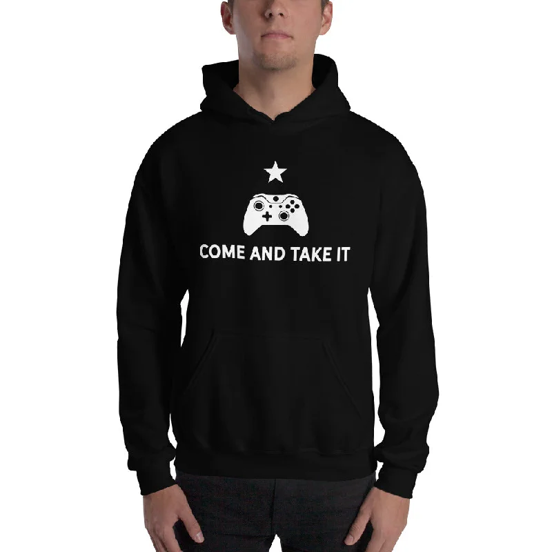 Come and Take It Video Game Controller Hooded Sweatshirt Hoodie with Camouflage Military Edgy