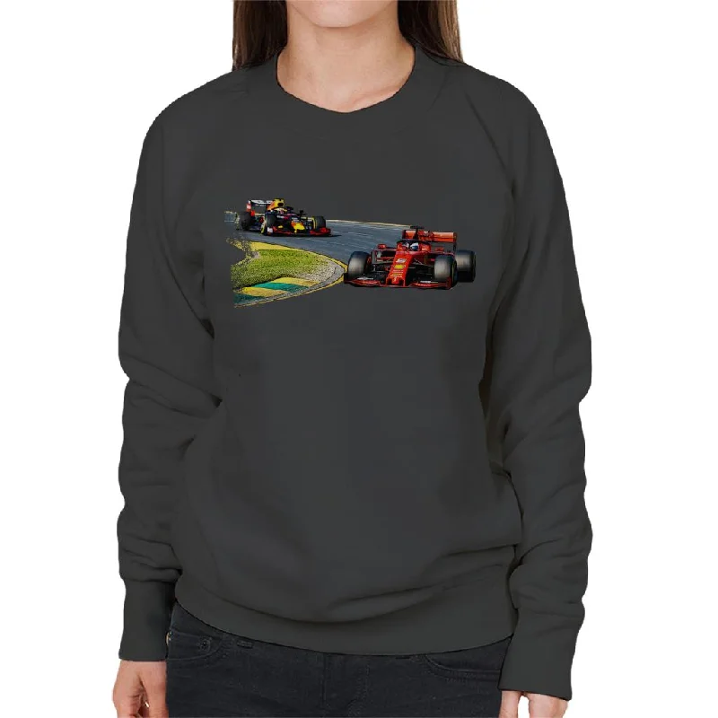 Motorsport Images Sebastian Vettel Max Verstappen Australian GP Women's Sweatshirt Hoodie with Mesh Breathable Sporty