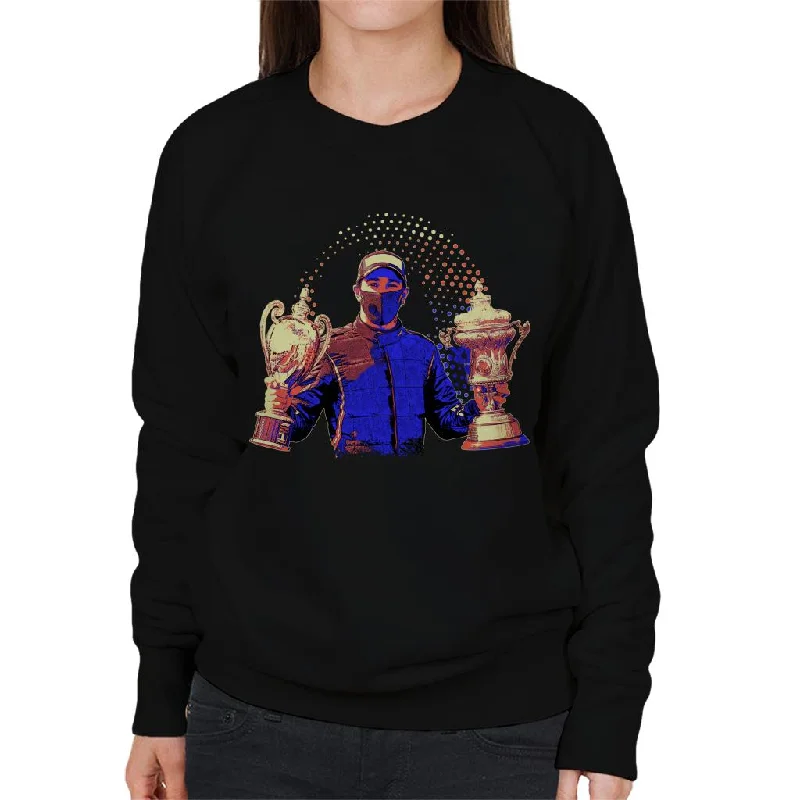 Motorsport Images Lewis Hamilton Holding Trophies Women's Sweatshirt Hoodie with Tie-Dye Psychedelic Retro