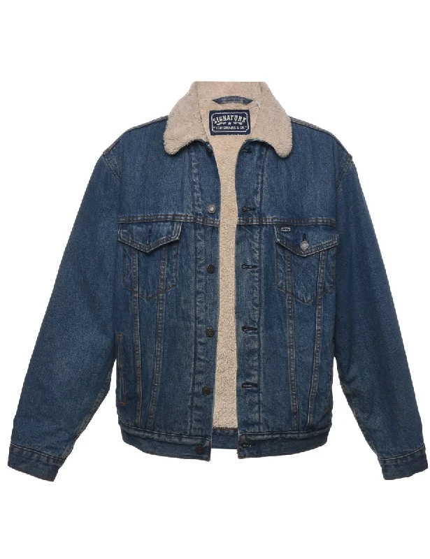 Levi's Shearling Denim Jacket - L Lace Jacket Ribbed Jacket Sequined Jacket