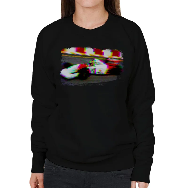 Motorsport Images Ayrton Senna Brazil 1993 Women's Sweatshirt Hoodie with Color Block Contrast Stylish