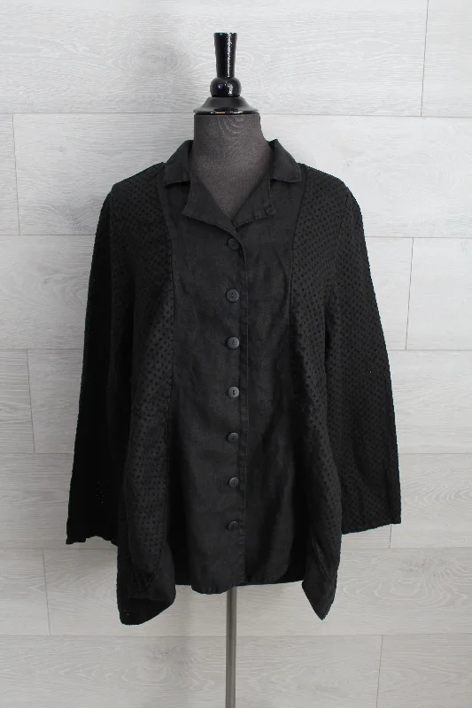 Cynthia Ashby Clothing - Kern Jacket Top - FINAL SALE ITEM Lace Jacket Ribbed Jacket Sequined Jacket