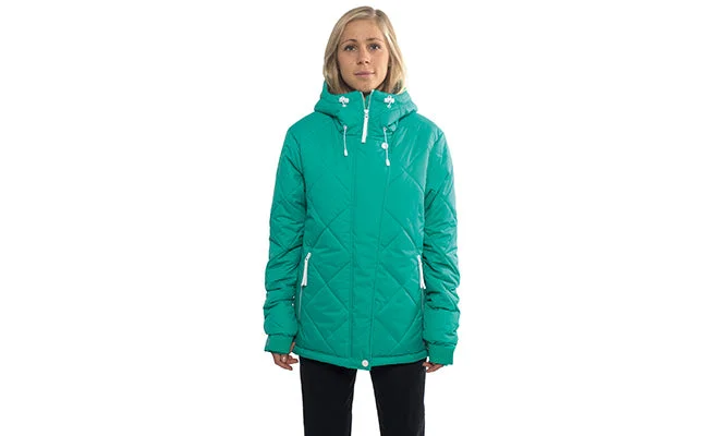 Colour Wear Women's Pad Snowboard Jacket A-Line Jacket Boat Neck Shawl Collar