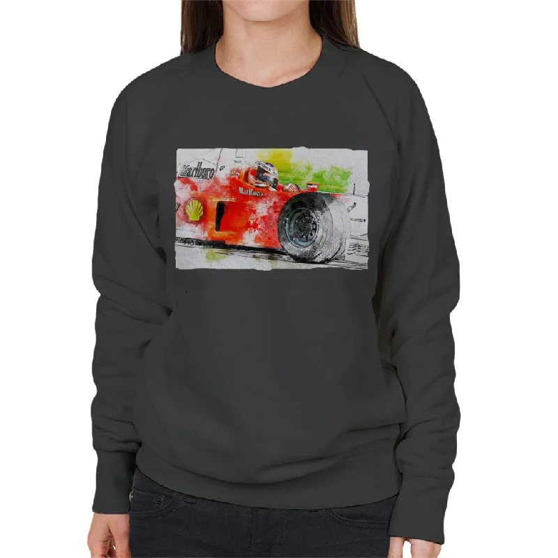 Motorsport Images Michael Schumacher Barcelona Spanish GP Women's Sweatshirt Hoodie with Hem Elastic Stretchable Comfortable