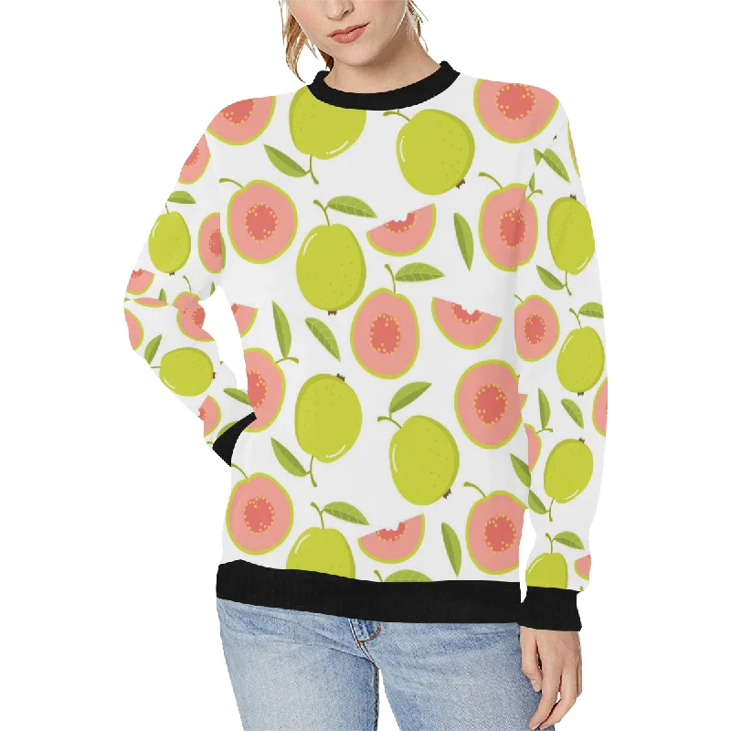 Guava pattern Women's Crew Neck Sweatshirt Hoodie with Longline Fit Extended Stylish