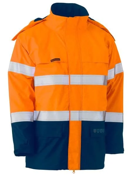 Bisley Taped Two Tone Hi Vis FR Wet Weather Shell Jacket (BJ8110T) Quilted Jacket Puffer Jacket Insulated Jacket