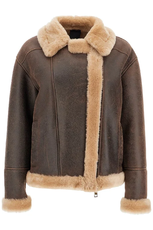 shearling jacket 24073300 MOGANO/BEIGE Mesh Jacket Canvas Jacket Denim Jacket