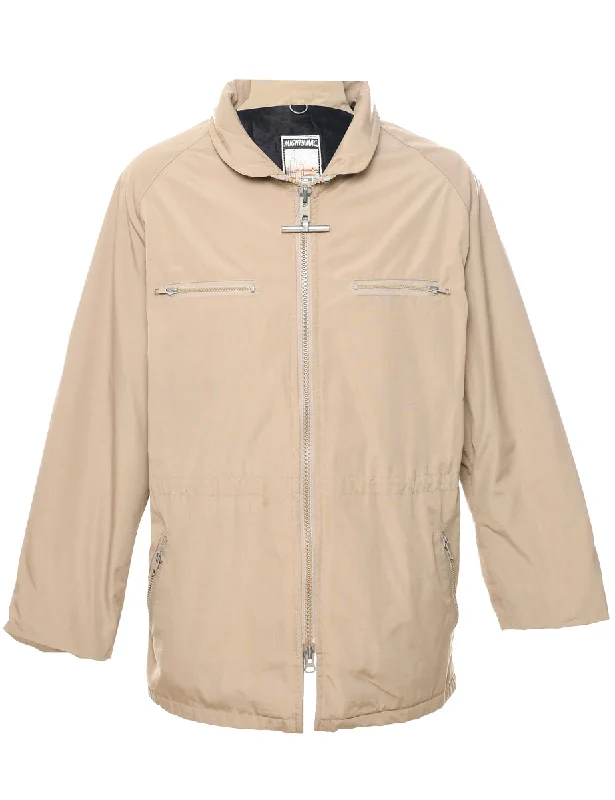 Light Brown Jacket - L Zip Front Button Front Snap Front