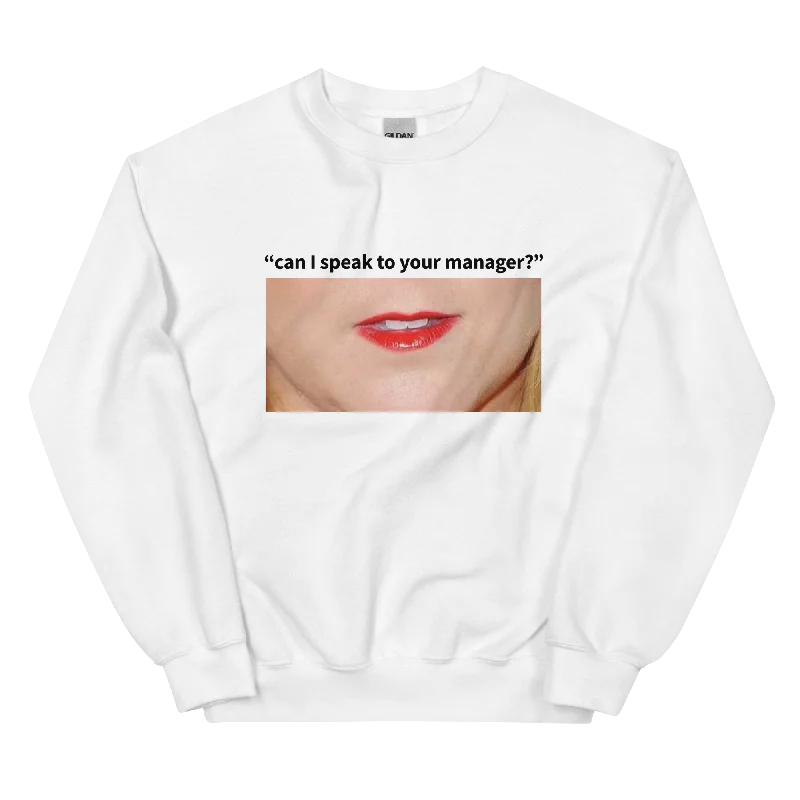 Can I Speak To Your Manager Lips Unisex Sweatshirt Hoodie with Applique Textured Unique