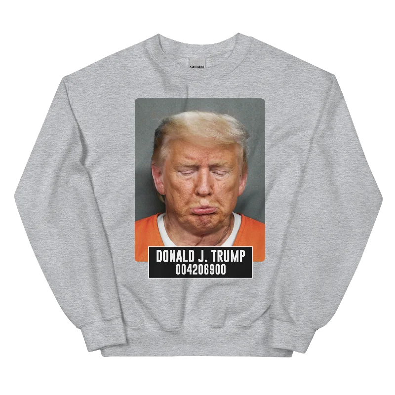 Donald J. Mugshot Unisex Sweatshirt Hoodie with High Neck Warm Protective