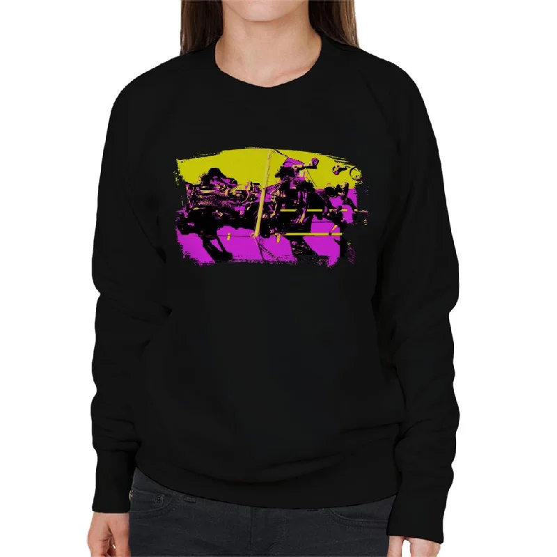 Motorsport Images Lewis Hamilton Tuscany GP In The Pit Lane Women's Sweatshirt Hoodie with Hem Frayed Vintage Worn