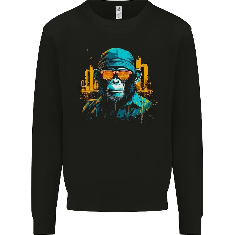 A Streetwise Monkey Urban Setting Mens Sweatshirt Jumper Hoodie with Belted Waist Structured Tailored