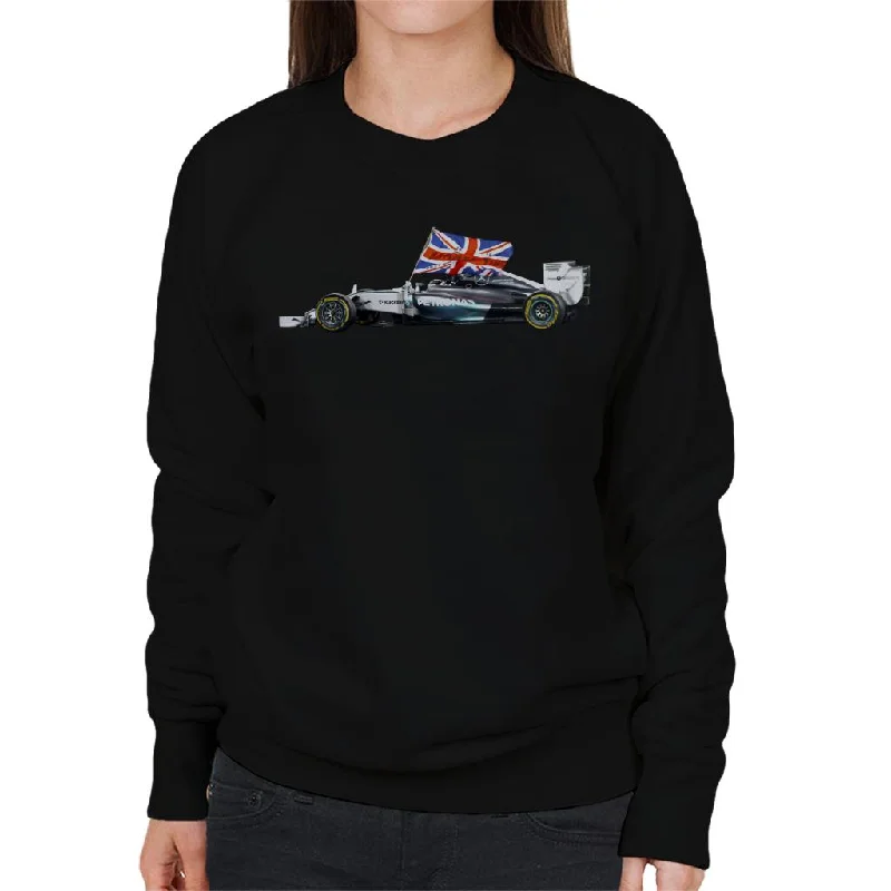 Motorsport Images Lewis Hamilton Yas Marina Circuit 2014 Women's Sweatshirt Hoodie with Elastic Cuffs Stretchable Comfortable