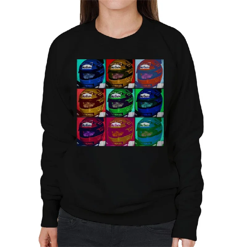 Motorsport Images Ayrton Senna Circuito Estoril 1991 Women's Sweatshirt Hoodie with Gradient Ombre Colorful