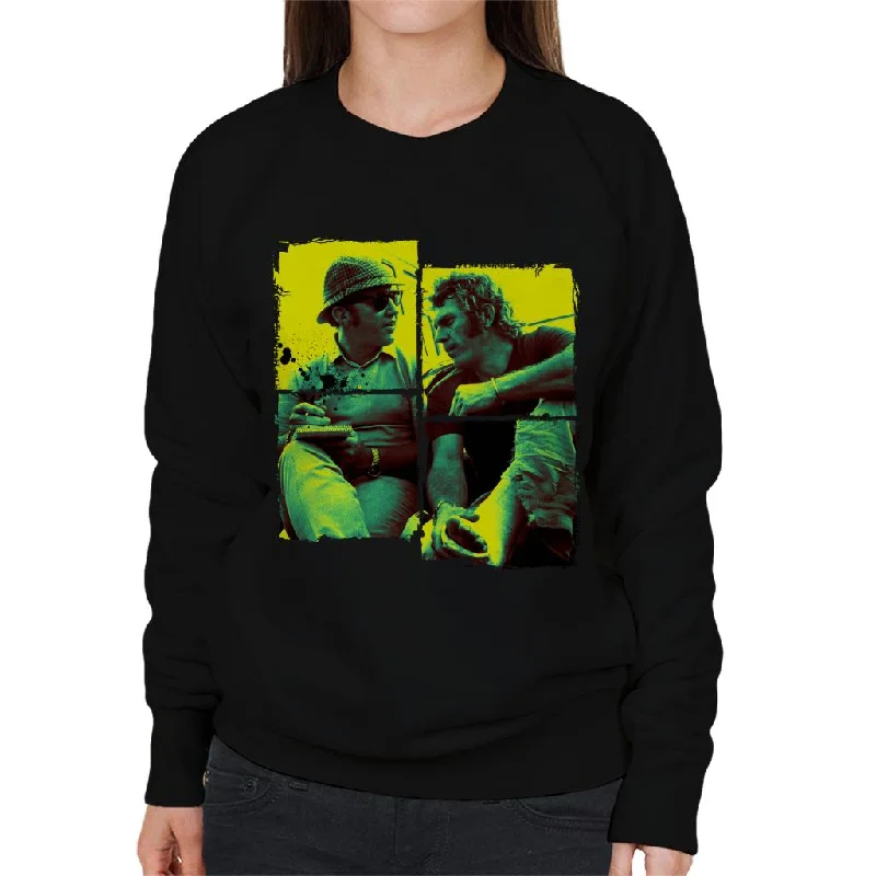 Motorsport Images Steve McQueen Broken Foot Women's Sweatshirt Hoodie Crop Top Short Trendy