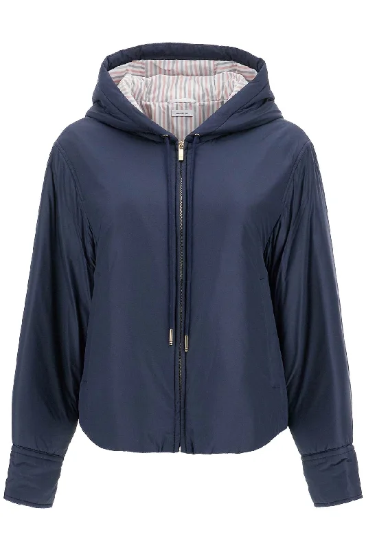 padded jacket with hood FBD060X F0241 NAVY Tailored Jacket Straight Jacket A-Line Jacket