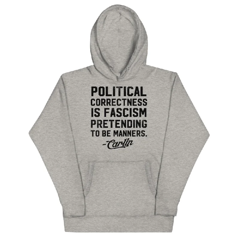 George Carlin Political Correctness Quote Unisex Hoodie Hoodie with Zipper Placket Modern Functional