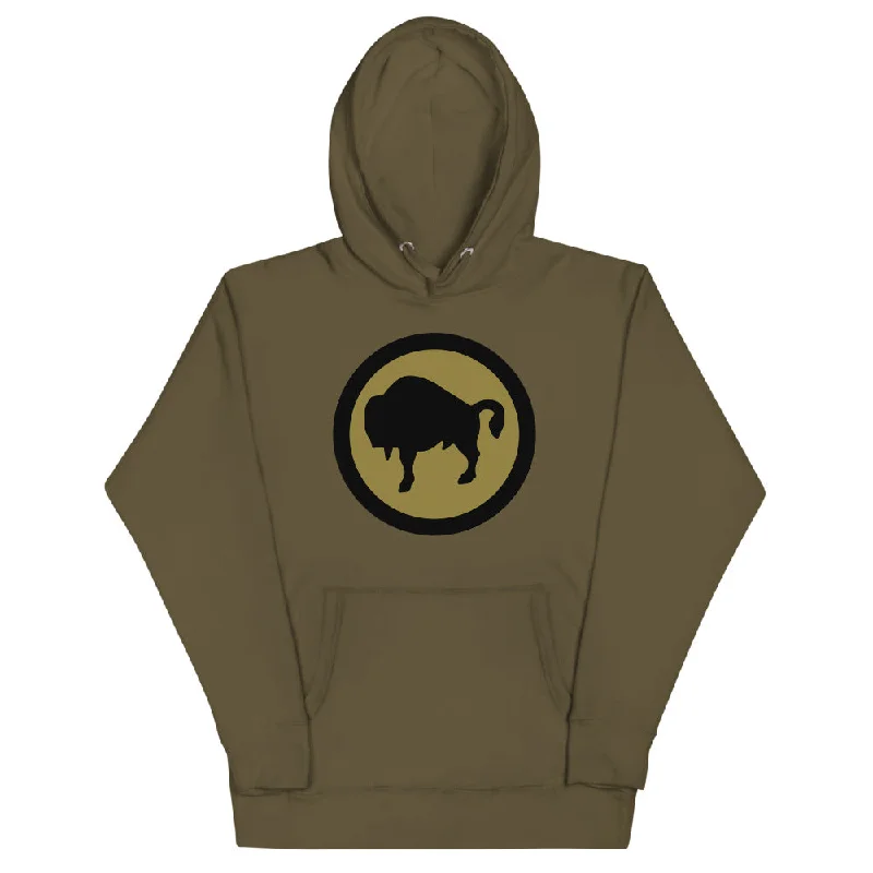 92nd Division Buffalo Soldier WWI Insignia Unisex Hoodie Hoodie with V-Neck Classic Versatile