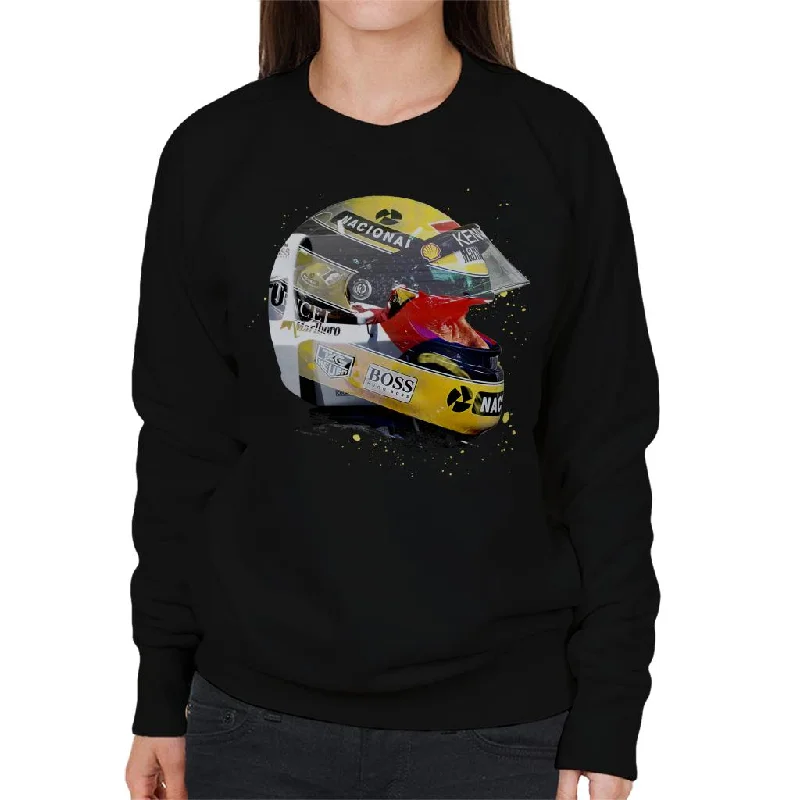 Motorsport Images Ayrton Senna Japanese Grand Prix 1993 Women's Sweatshirt Hoodie with Ribbed Hem Stretchable Secure