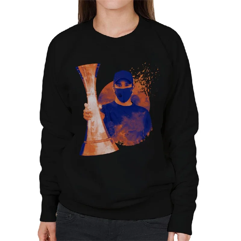 Motorsport Images Lewis Hamilton With His Trophy Women's Sweatshirt Hoodie with Illustration Artistic Creative