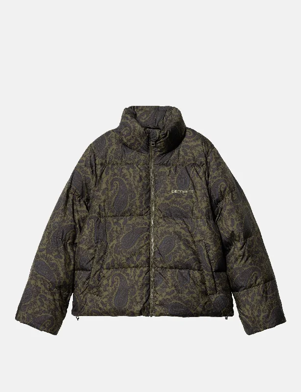 Carhartt-WIP Womens Springfield Jacket (Paisley Print) - Plant Green Satin Jacket Silk Jacket Chiffon Jacket