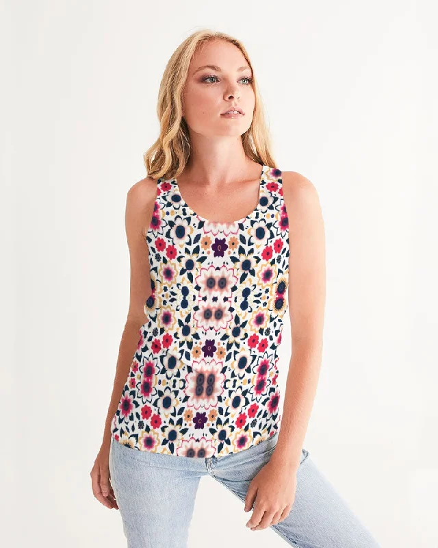 Abstract flower pattern Women's All-Over Print Tank modal blend tank