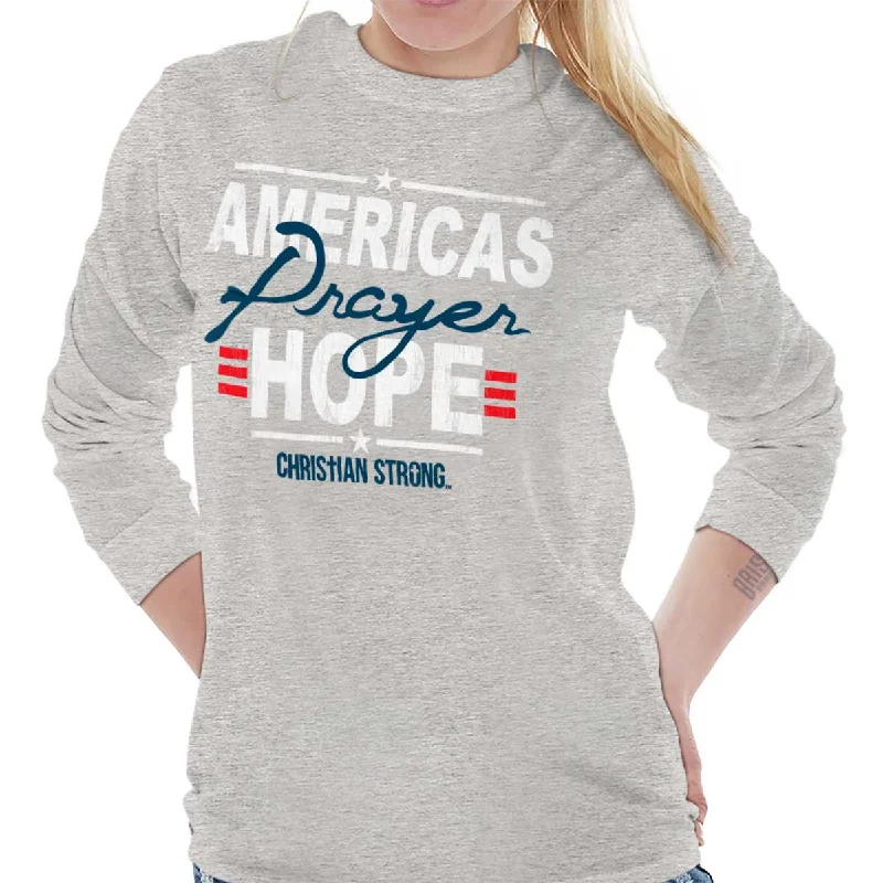 America's hope Long Sleeve T-Shirt Mesh Blend Leather Blend Suede Blend