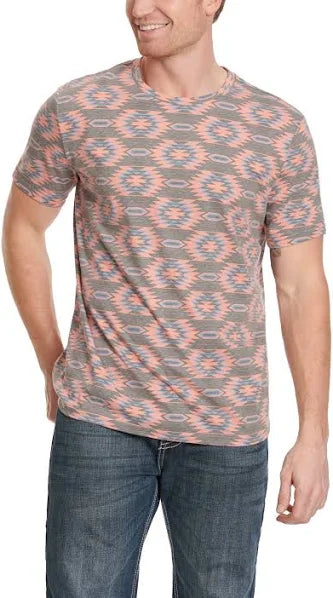 Aztec All Over Print Tee by Rock & Roll ~ Orange Solid Print Embellished