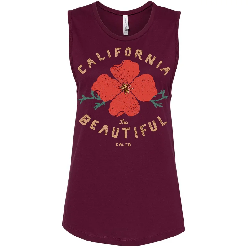 Cali Beautiful Muscle Tank coral tank top