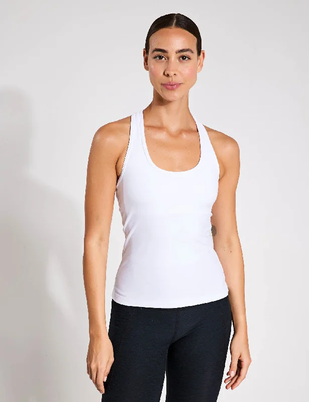 Spacedye Step Up Racerback Tank - Cloud White solid color tank