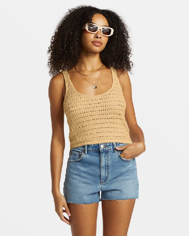 Billabong Hot Shot Crochet Tank Top - HEMP 2 cute tank top