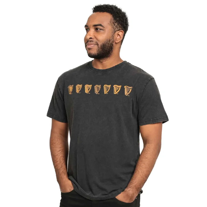 Guinness Evolution of Harp Tee, Black Zippered Front Buttoned Front Snap Front