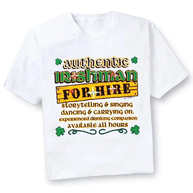 Authentic Irishman Flashing T-Shirt Collared T-Shirt Boat Neck A-Line