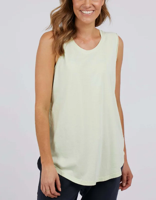 Cloud Scoop Tank - Lime Cream tie dye tank