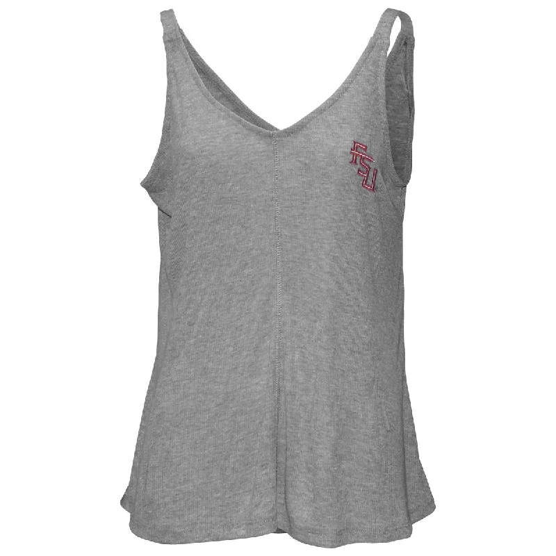 Colosseum Women's Stacked FSU Swing Tank - Heather Grey trendy tank top